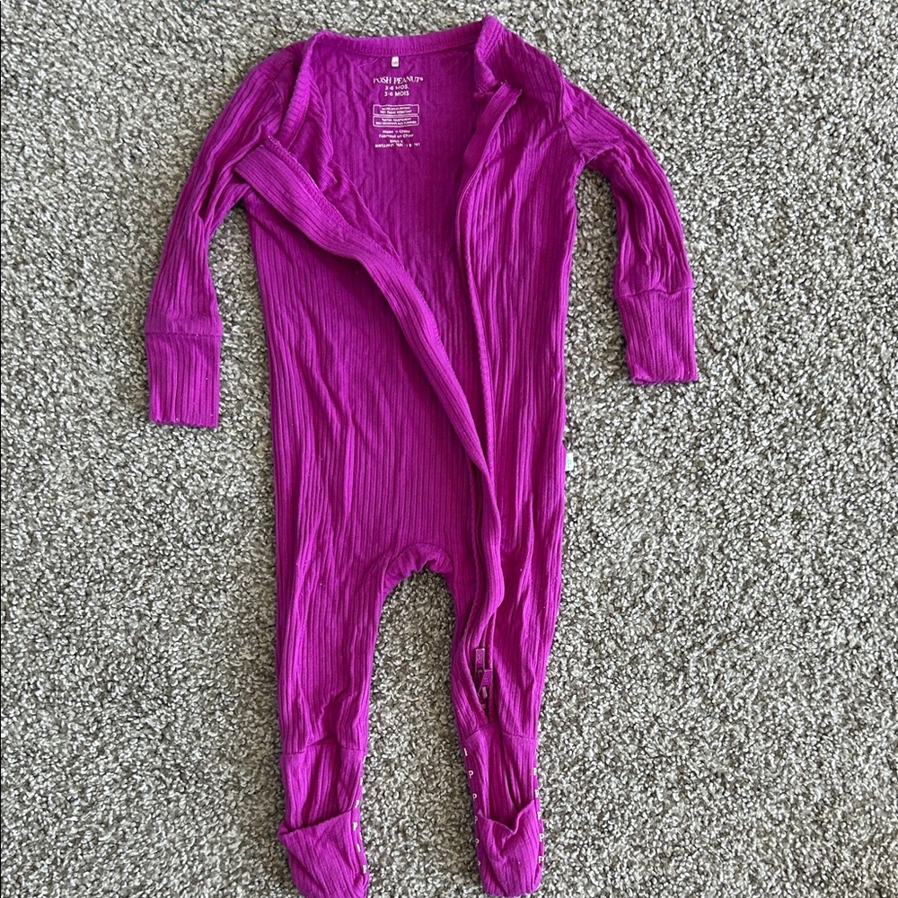 Posh Peanut Magenta Kids One Piece Footie